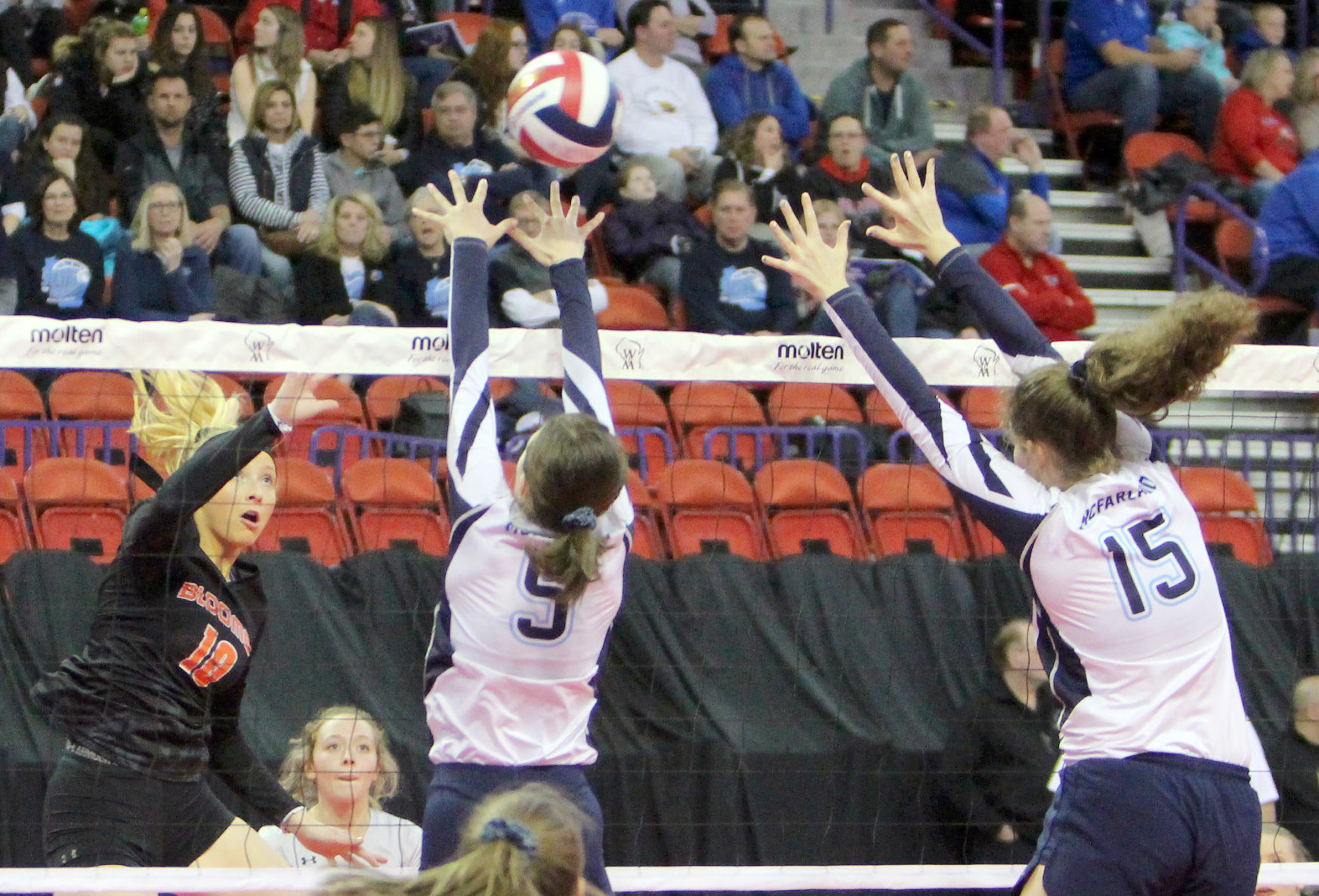 Bloomer volleyball vs McFarland 11-8-19